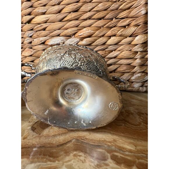 Japanese vintage silver-plated sugar bowl and creamer. - Picture 5 of 10